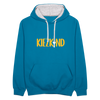 Kiezkind - Kontrast Hoodie - Pfauenblau/Grau meliert