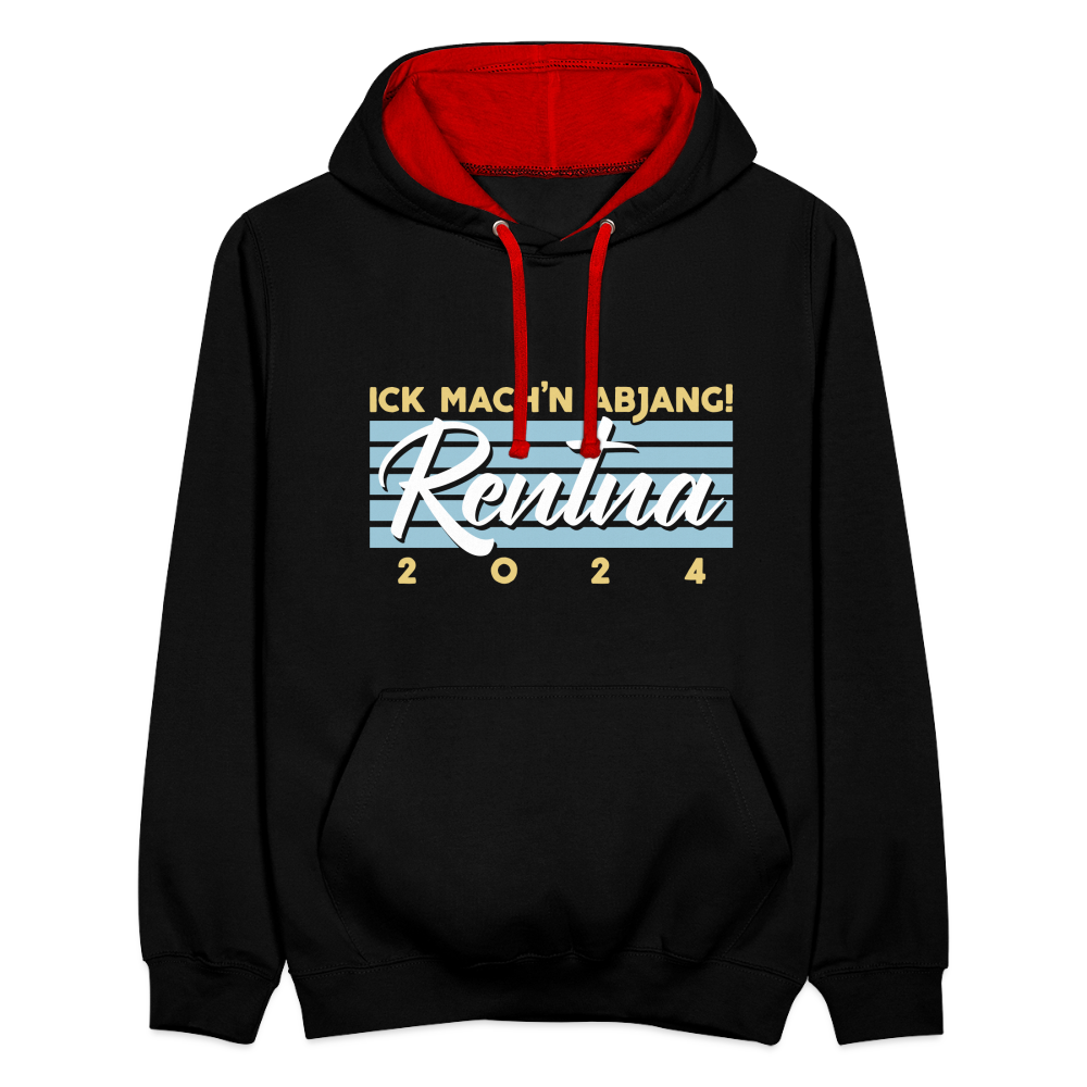 Rentna in Berlin - Kontrast Hoodie - Schwarz/Rot