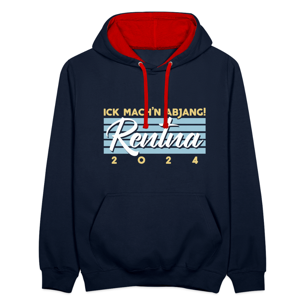 Rentna in Berlin - Kontrast Hoodie - Navy/Rot