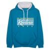Rentna in Berlin - Kontrast Hoodie - Pfauenblau/Grau meliert