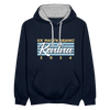 Rentna in Berlin - Kontrast Hoodie - Navy/Grau meliert