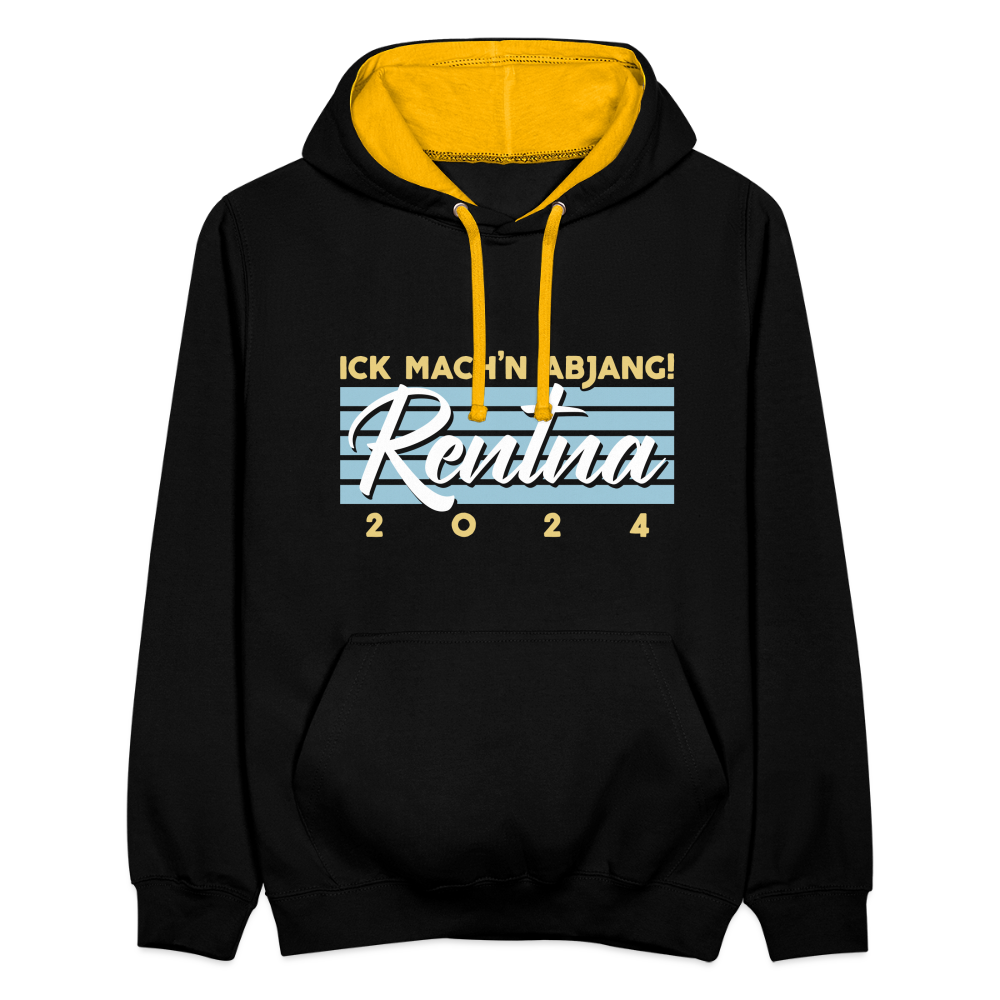 Rentna in Berlin - Kontrast Hoodie - Schwarz/Gold