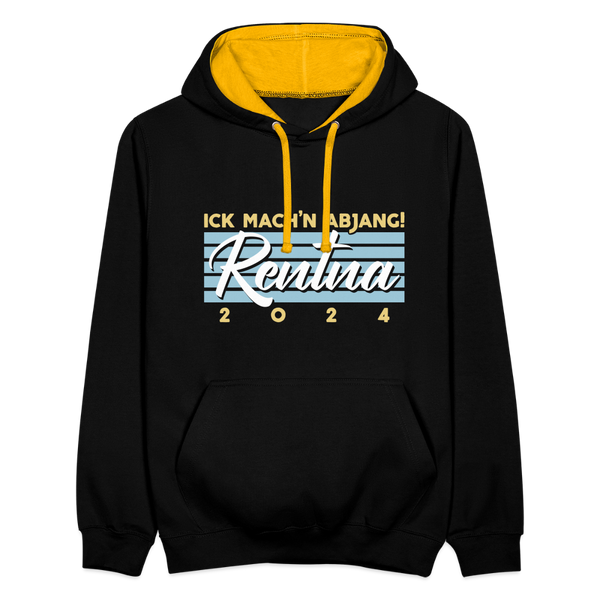 Rentna in Berlin - Kontrast Hoodie - Schwarz/Gold