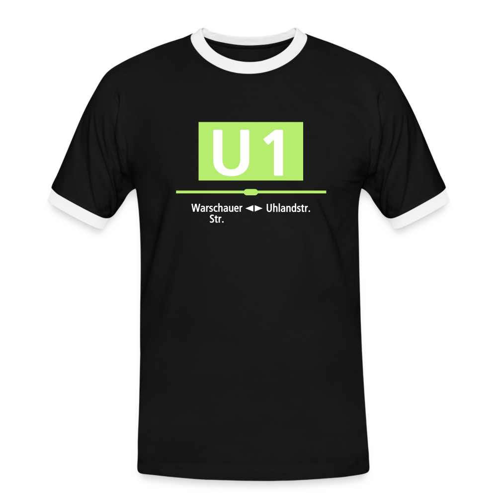 U1 - Männer Ringer T-Shirt - Schwarz/Weiß