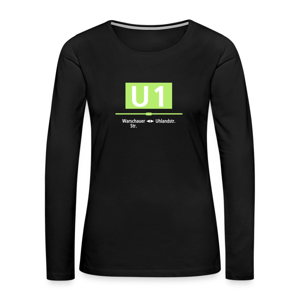 U1 - Frauen Premium Langarmshirt - Schwarz