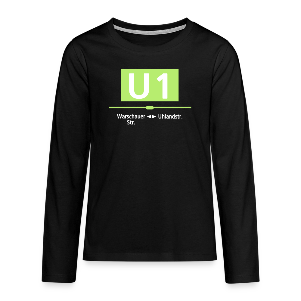 U1 - Teenager Langarmshirt - Schwarz