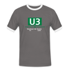 U3 - Männer Ringer T-Shirt - Dunkelgrau/Weiß