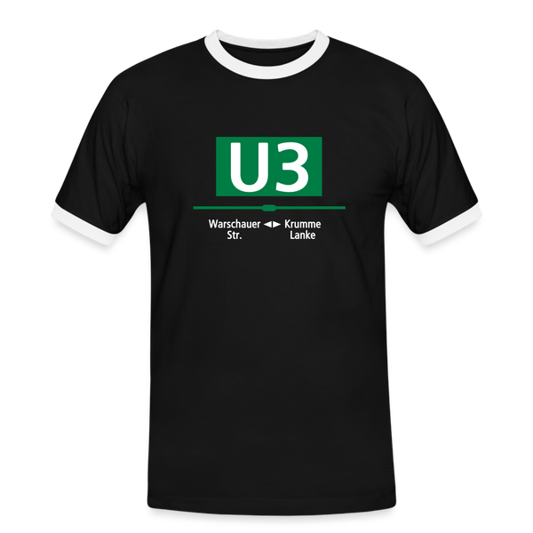 U3 - Männer Ringer T-Shirt - Schwarz/Weiß