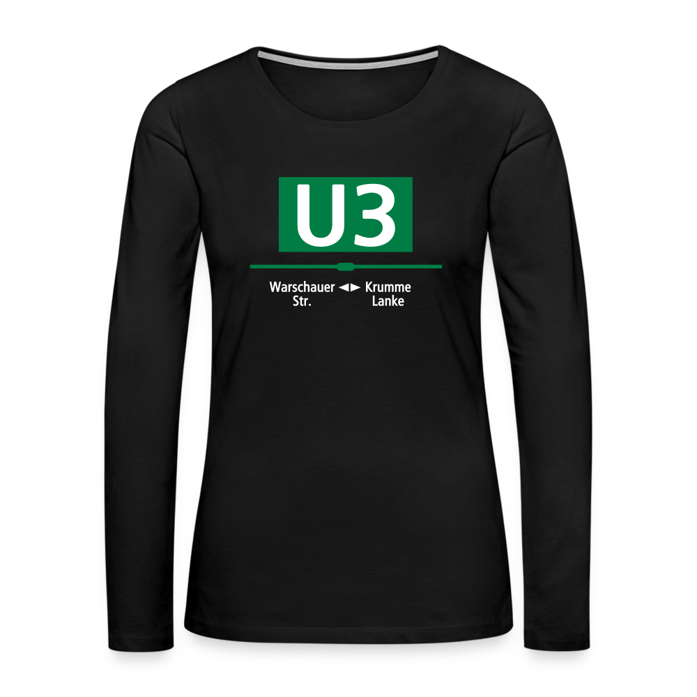 U3 - Frauen Premium Langarmshirt - Schwarz