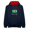 U3 - Kontrast Hoodie - Navy/Rot