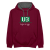 U3 - Kontrast Hoodie - Weinrot/Anthrazit