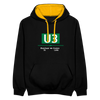 U3 - Kontrast Hoodie - Schwarz/Gold