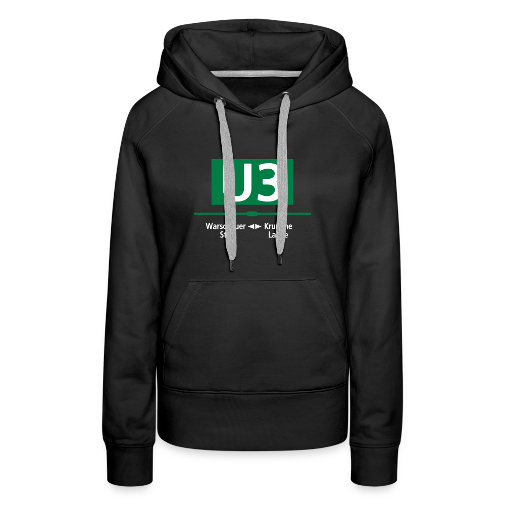 U3 - Frauen Premium Hoodie - Schwarz