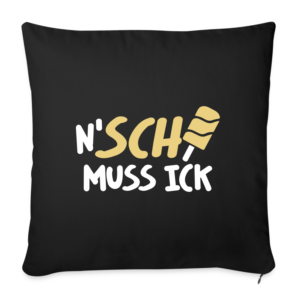 N'SCH... MUSS ICK - Sofakissen mit Füllung (45 x 45 cm) - Schwarz