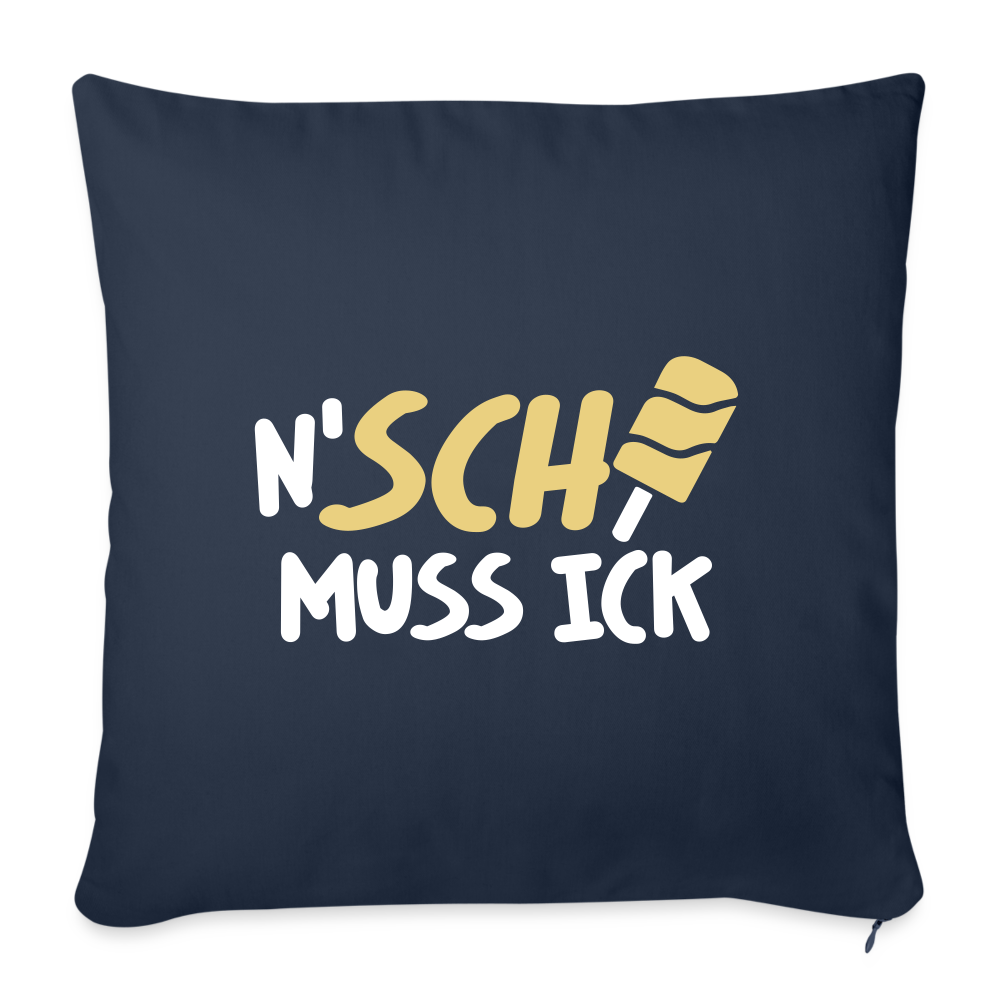 N'SCH... MUSS ICK - Sofakissen mit Füllung (45 x 45 cm) - Navy