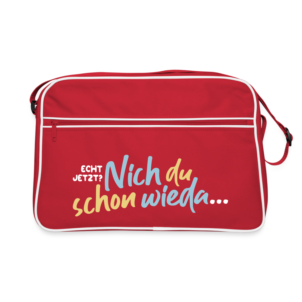 Echt jetzt? Nich du schon wieda... - Retro Tasche - Rot/Weiß