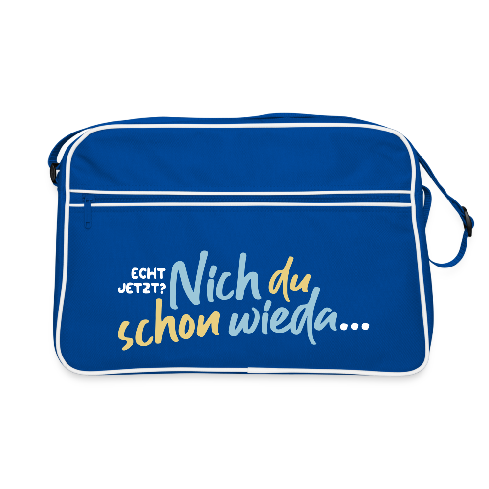 Echt jetzt? Nich du schon wieda... - Retro Tasche - Blau/Weiß