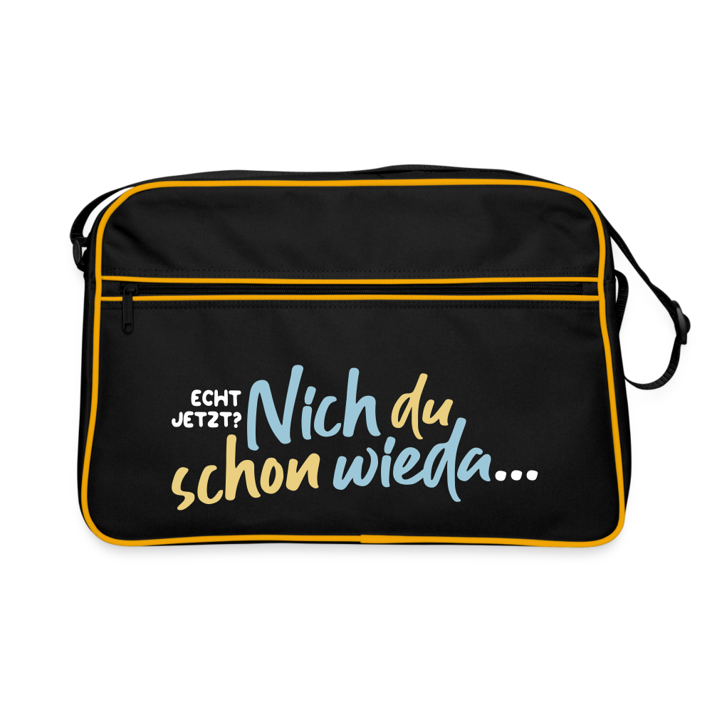 Echt jetzt? Nich du schon wieda... - Retro Tasche - Schwarz/Gold