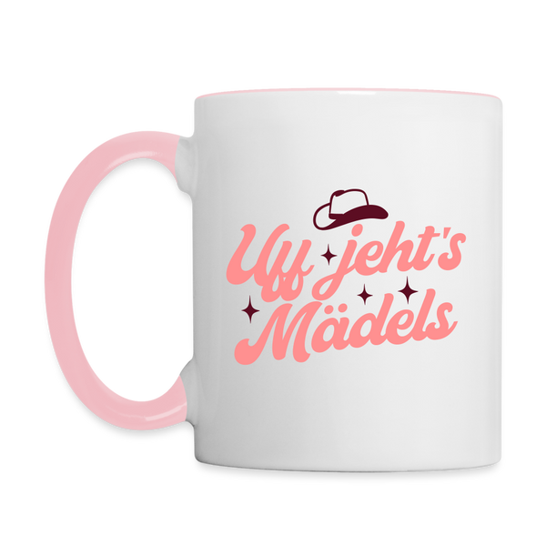 Uff jeht’s Mädels - Tasse zweifarbig