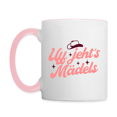Uff jeht’s Mädels - Tasse zweifarbig