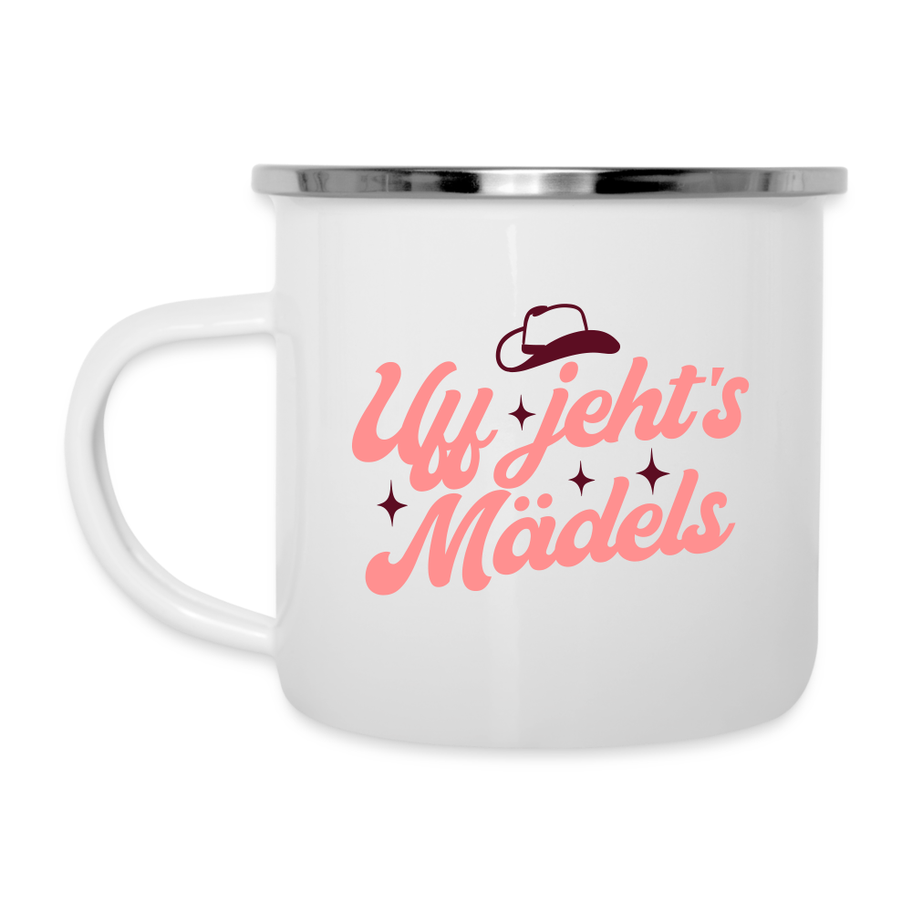 Uff jeht’s Mädels - Emaille Tasse