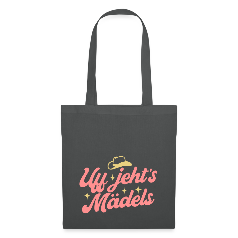 Uff jeht’s Mädels - Stoffbeutel - Graphite