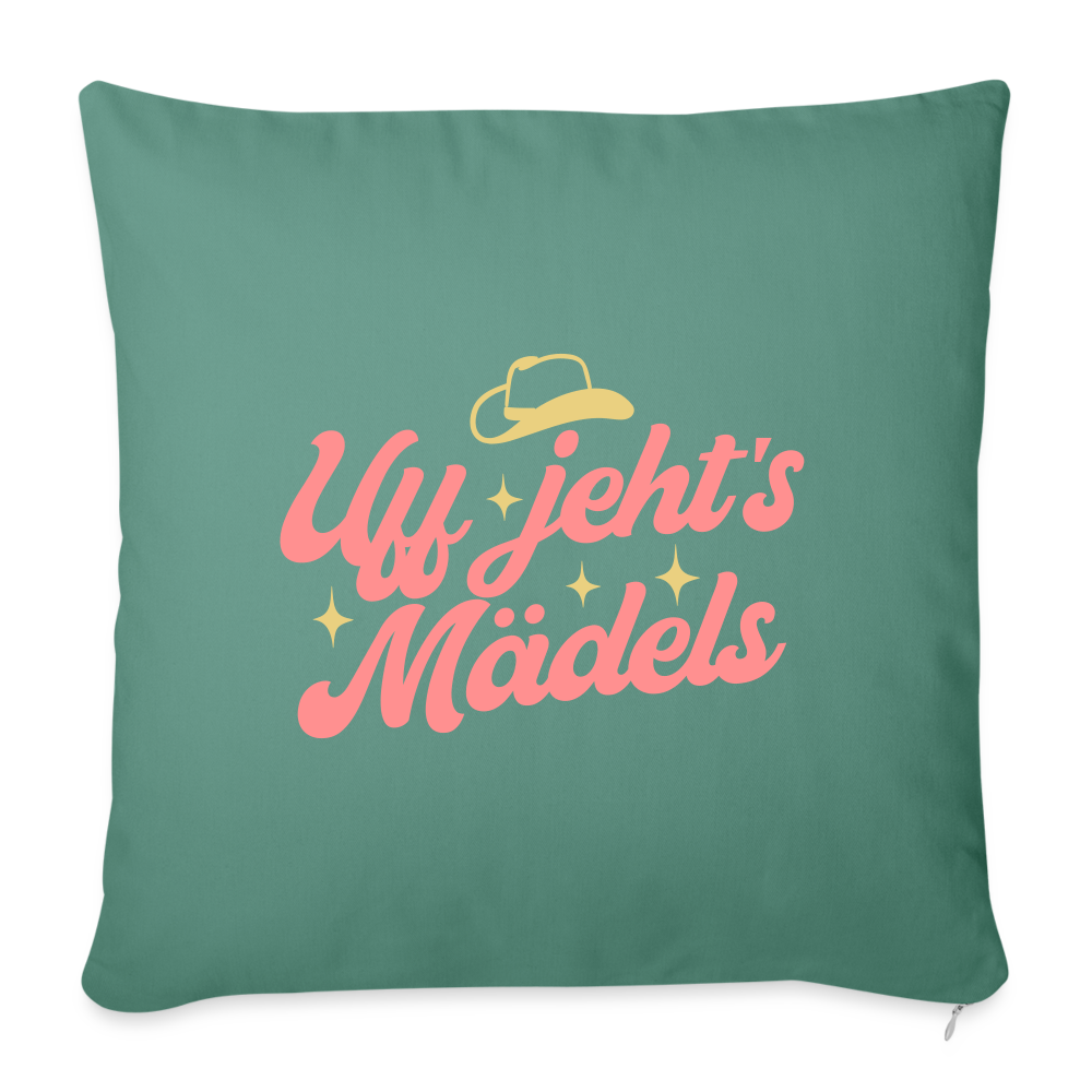 Uff jeht’s Mädels - Sofakissen mit Füllung (45 x 45 cm) - Tanngrün
