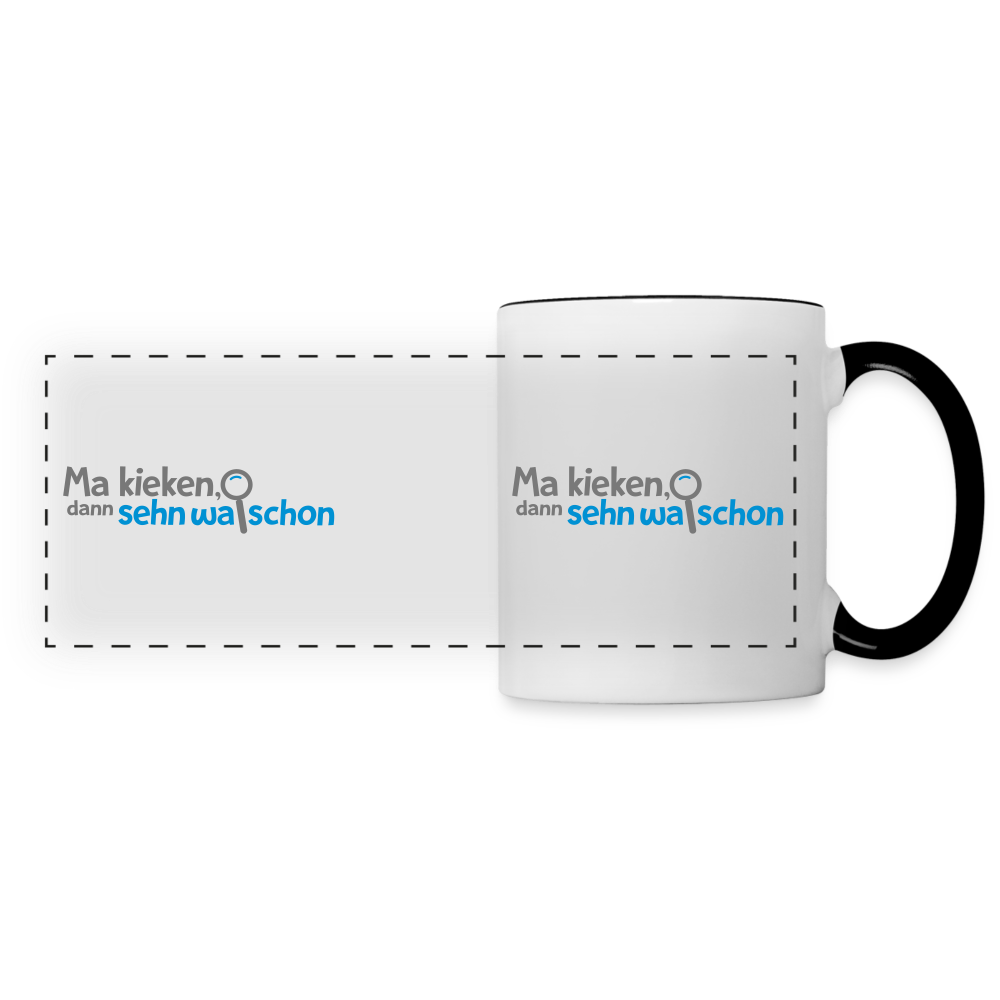 Ma kieken, dann sehn wa schon - Tasse zweifarbig - Weiß/Schwarz