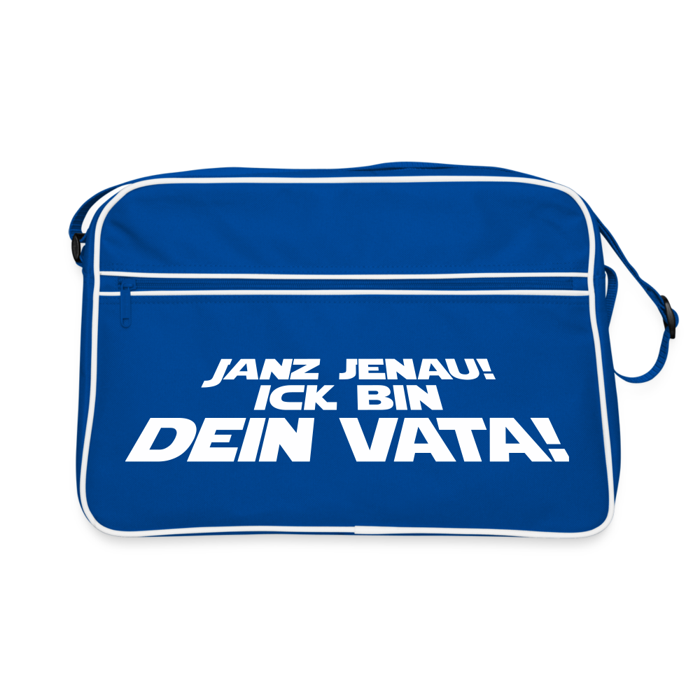 Janz jenau! Ick bin dein Vata! - Retro Tasche - Blau/Weiß