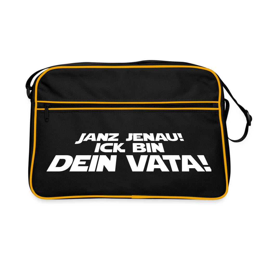 Janz jenau! Ick bin dein Vata! - Retro Tasche - Schwarz/Gold