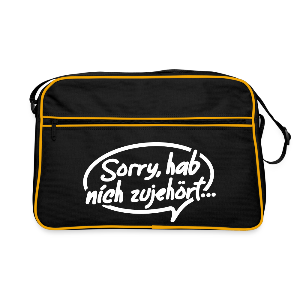 sorry, hab nich zujehört... - Retro Tasche - Schwarz/Gold