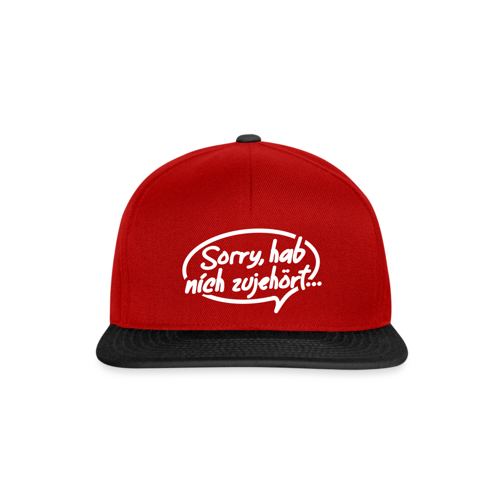sorry, hab nich zujehört... - Snapback Cap - Rot/Schwarz