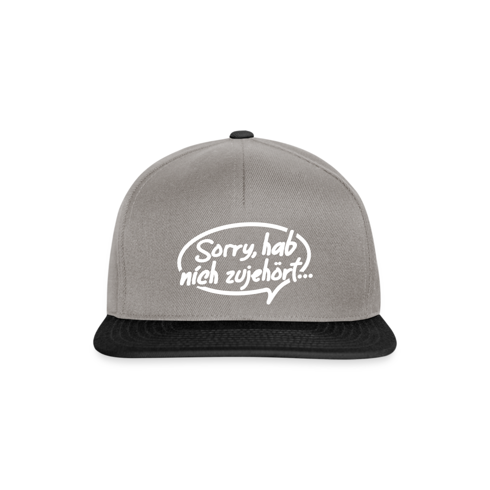 sorry, hab nich zujehört... - Snapback Cap - Graphit/Schwarz