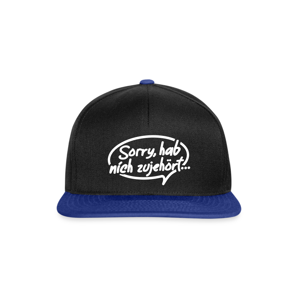 sorry, hab nich zujehört... - Snapback Cap - Schwarz/Königsblau