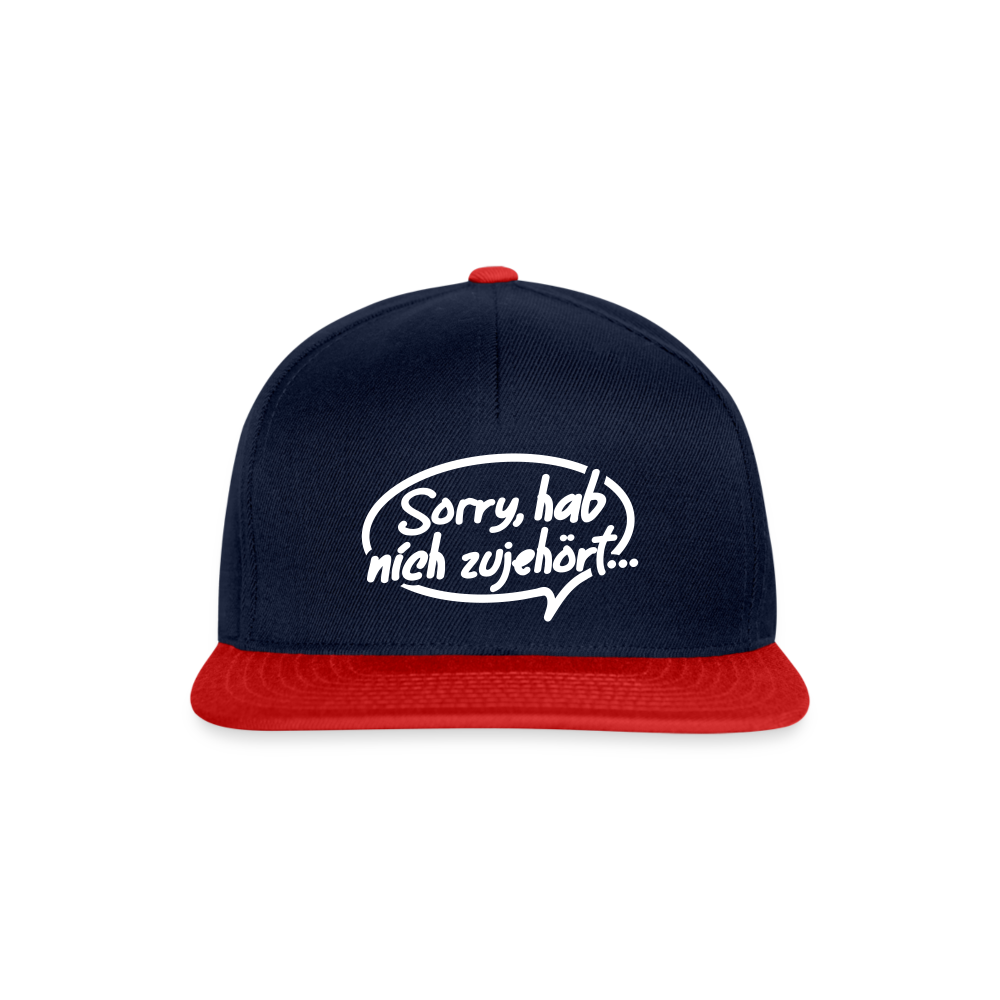 sorry, hab nich zujehört... - Snapback Cap - Navy/Rot