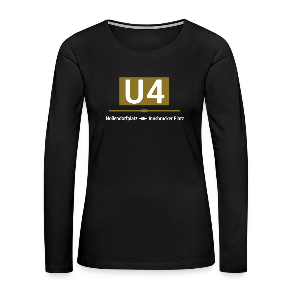 U4 - Frauen Premium Langarmshirt - Schwarz