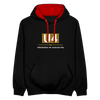 U4 - Kontrast Hoodie - Schwarz/Rot