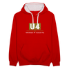 U4 - Kontrast Hoodie - Rot/Weiß