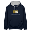 U4 - Kontrast Hoodie - Navy/Grau meliert