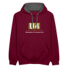 U4 - Kontrast Hoodie - Weinrot/Anthrazit