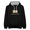 U4 - Kontrast Hoodie - Schwarz/Grau meliert