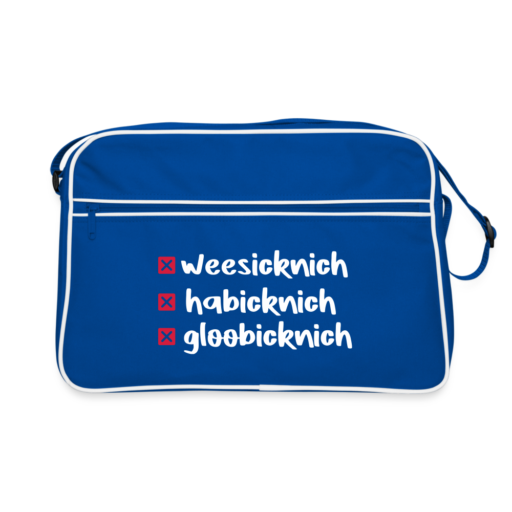 weesicknich, habicknich, gloobicknich - Retro Tasche - Blau/Weiß