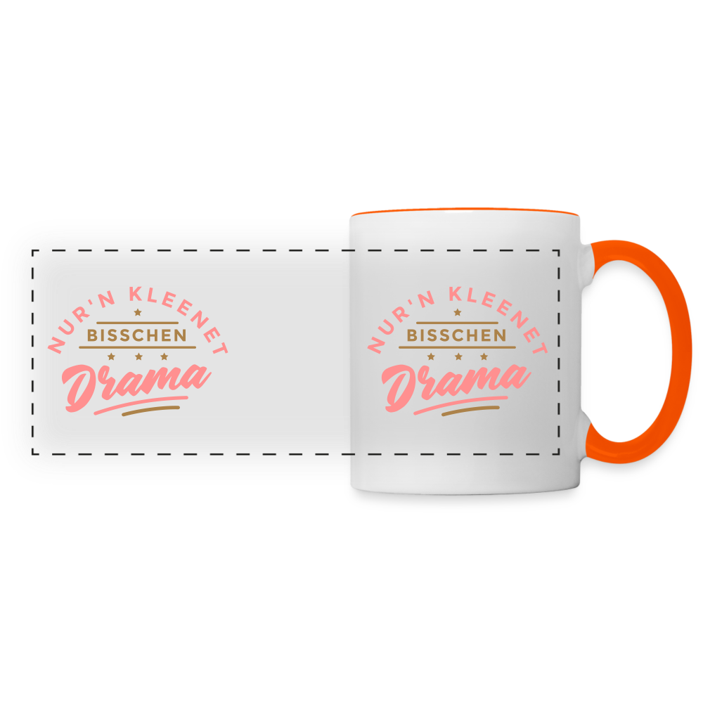 Nur'n kleenet Bisschen Drama - Tasse zweifarbig - Weiß/Orange