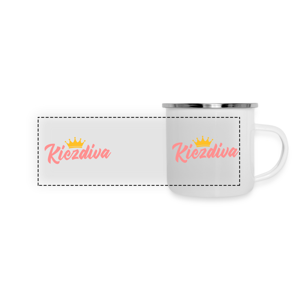 Kiezdiva - Emaille Tasse - Weiß