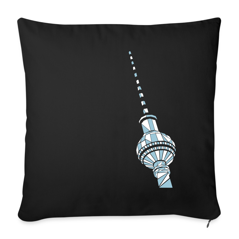 Fernsehturm Geometrie - Sofakissen mit Füllung (45 x 45 cm) - Schwarz
