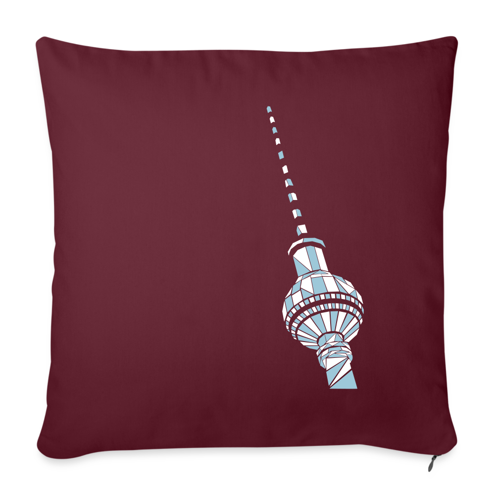 Fernsehturm Geometrie - Sofakissen mit Füllung (45 x 45 cm) - Burgunderrot