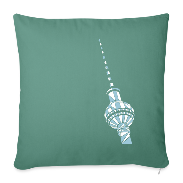 Fernsehturm Geometrie - Sofakissen mit Füllung (45 x 45 cm) - Tanngrün