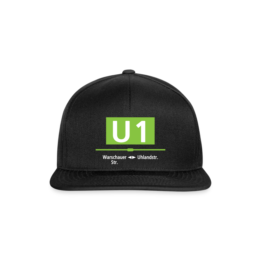 U1 - Snapback Cap - Schwarz/Schwarz