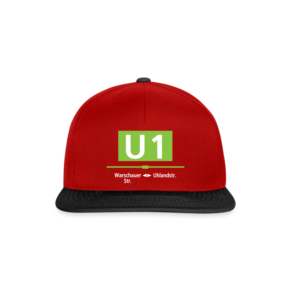 U1 - Snapback Cap - Rot/Schwarz