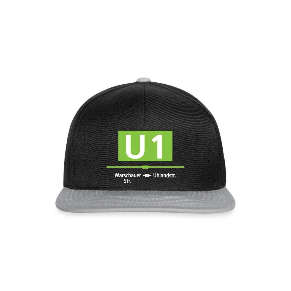 U1 - Snapback Cap - Schwarz/Grau